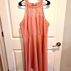Elegant Pink Lace Dress